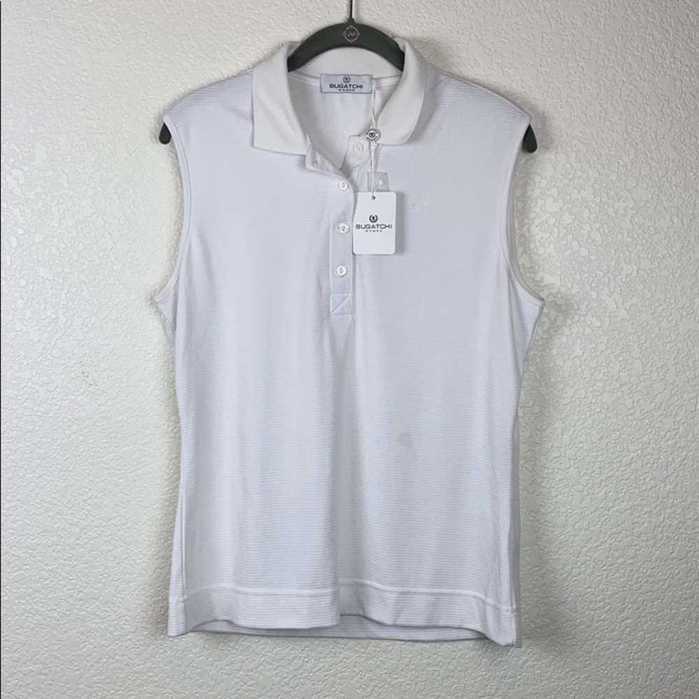 Bugatchi Woman White Sleeveless Top Large NEW